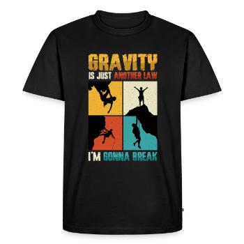 Bloc anti-gravité, escalade - T-shirt Premium bio Homme - noir - Devant - Nico (187cm)