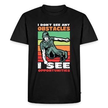 Je ne vois pas d’obstacles, mais des opportunités - T-shirt Premium bio Homme - noir - Devant - Nico (187cm)
