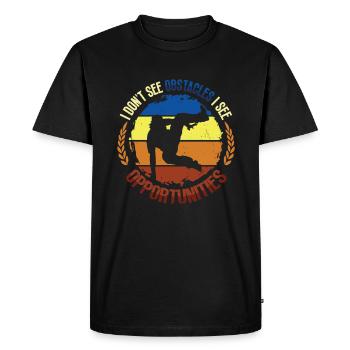 Je ne vois pas d’obstacles, mais des opportunités - T-shirt Premium bio Homme - noir - Devant - Nico (187cm)