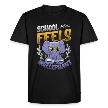 L’école se sent Irrelephant, anti-école - T-shirt Premium bio Homme - noir - Devant - Nico (187cm)