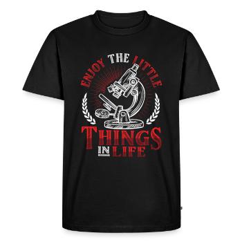 Enjoy the little things in life - Men's Premium Organic T-Shirt - black - Front - Nico (187cm)