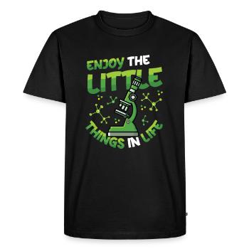 Enjoy the little things in life - Men's Premium Organic T-Shirt - black - Front - Nico (187cm)