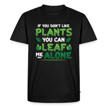 Leaf Me Alone, amoureux des plantes - T-shirt Premium bio Homme - noir - Devant - Nico (187cm)