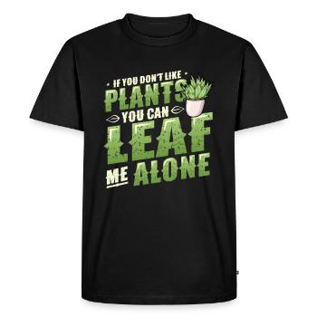 Leaf Me Alone, amoureux des plantes - T-shirt Premium bio Homme - noir - Devant - Nico (187cm)