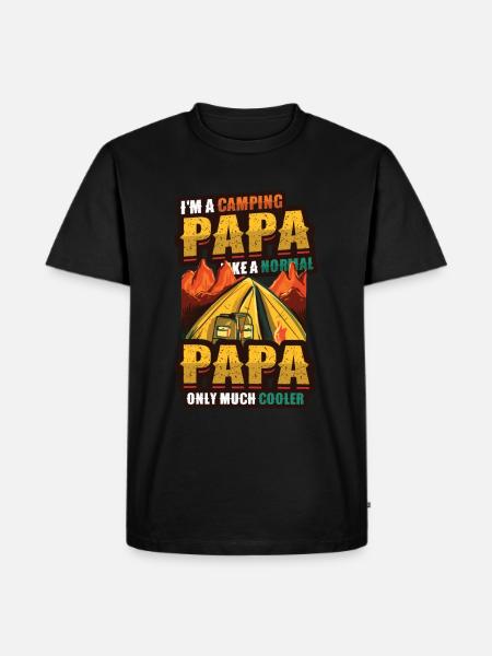 Camping Papa, campfire - Men's Premium Organic T-Shirt - black