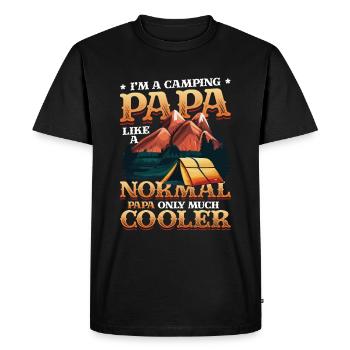 Camping Dad, campfire - Men's Premium Organic T-Shirt - black - Front - Nico (187cm)