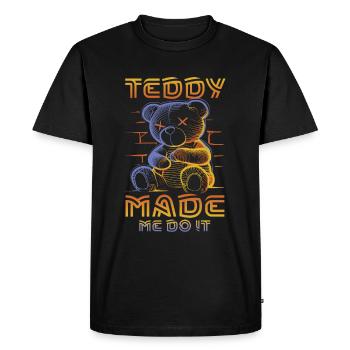Teddy made me do it - Men's Premium Organic T-Shirt - black - Front - Nico (187cm)