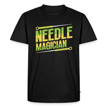 Magicien de l’aiguille, acupuncteur - T-shirt Premium bio Homme - noir - Devant - Nico (187cm)