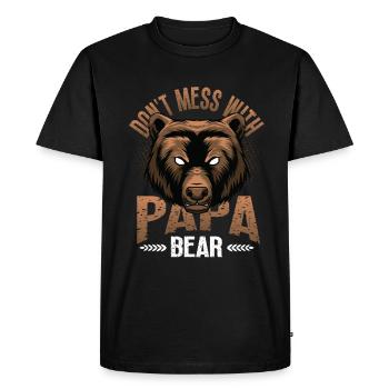 Don't mess with dad - Men's Premium Organic T-Shirt - black - Front - Nico (187cm)