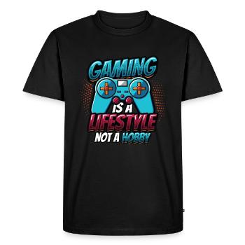 Le jeu est un style de vie, pas un passe-temps - T-shirt Premium bio Homme - noir - Devant - Nico (187cm)