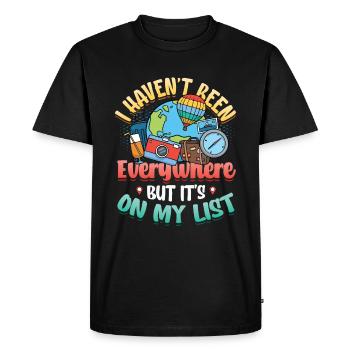 Je ne suis pas encore allé partout - T-shirt Premium bio Homme - noir - Devant - Nico (187cm)