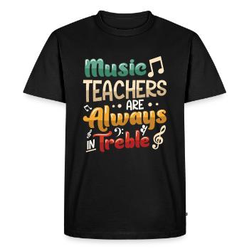 Les professeurs de musique volent toujours haut - T-shirt Premium bio Homme - noir - Devant - Nico (187cm)