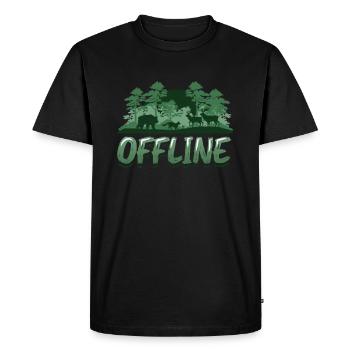 Hors ligne, amoureux de la nature, randonnée - T-shirt Premium bio Homme - noir - Devant - Nico (187cm)