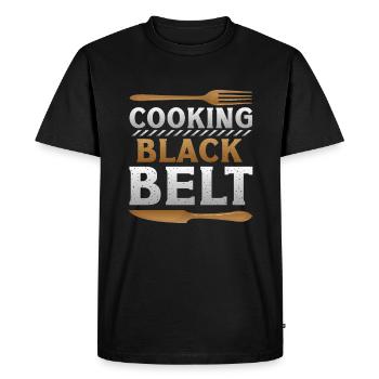 Cooking, Black Belt, Chef - Men's Premium Organic T-Shirt - black - Front - Nico (187cm)