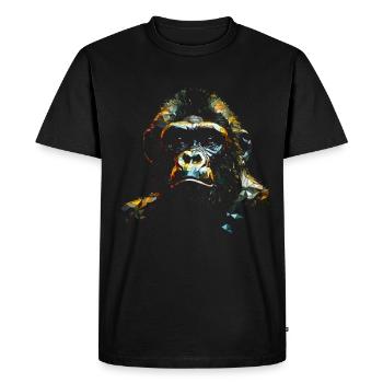 Monkey Polygon Geometric Colorful Art Gift Animal - Men's Premium Organic T-Shirt - black - Front - Nico (187cm)