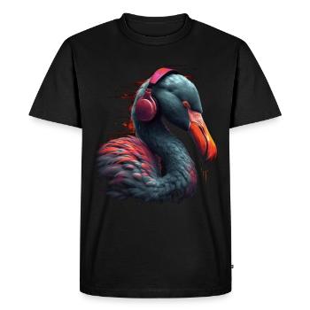 Casque de musique Flamingo Cadeau animal - T-shirt Premium bio Homme - noir - Devant - Nico (187cm)