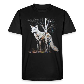 Fox Animal Lover Gift Wild Animal Animal Motif - Men's Premium Organic T-Shirt - black - Front - Nico (187cm)