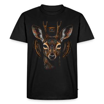 Deer Deer Forest Art Animal Gift Animal Motif - T-shirt Premium bio Homme - noir - Devant - Nico (187cm)