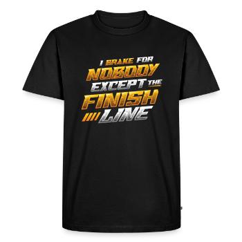 Je ne freine pour personne sauf la ligne d’arrivée - T-shirt Premium bio Homme - noir - Devant - Nico (187cm)