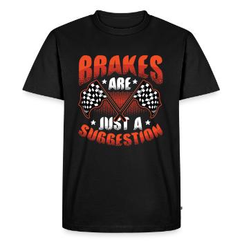 Les freins ne sont qu’une suggestion, Racing Checkered - T-shirt Premium bio Homme - noir - Devant - Nico (187cm)