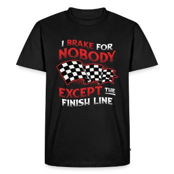 Je ne freine pour personne sauf la ligne d’arrivée - T-shirt Premium bio Homme - noir - Devant - Nico (187cm)