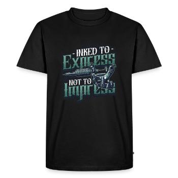 Encré pour exprimer, pas pour impressionner le tatouage - T-shirt Premium bio Homme - noir - Devant - Nico (187cm)