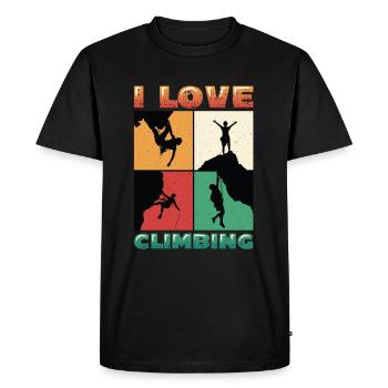 J’adore l’escalade, l’escalade - T-shirt Premium bio Homme - noir - Devant - Nico (187cm)