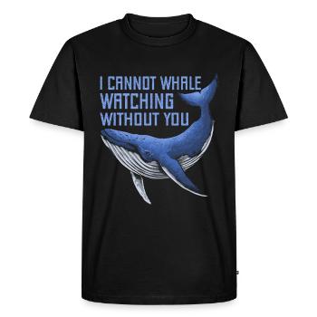 Je ne peux pas observer les baleines sans vous Whale Lover Fun - T-shirt Premium bio Homme - noir - Devant - Nico (187cm)