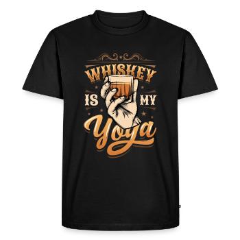 Le whisky est mon yoga, amateur de whisky - T-shirt Premium bio Homme - noir - Devant - Nico (187cm)