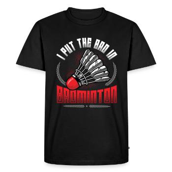 The Bath In Badminton - Men's Premium Organic T-Shirt - black - Front - Nico (187cm)