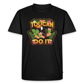Toucan le fait - T-shirt Premium bio Homme - noir - Devant - Nico (187cm)