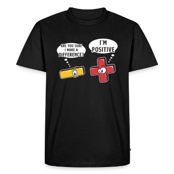 Minus and plus signs, math word game - Men's Premium Organic T-Shirt - black - Front - Nico (187cm)