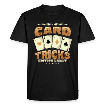 Trucs de cartes, Passionné, Tours de magie, Sorcier - T-shirt Premium bio Homme - noir - Devant - Nico (187cm)