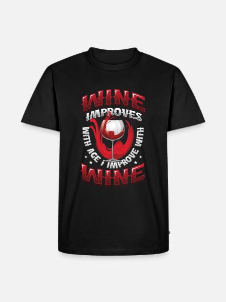 Wine gets better with age - Men's Premium Organic T-Shirt - black