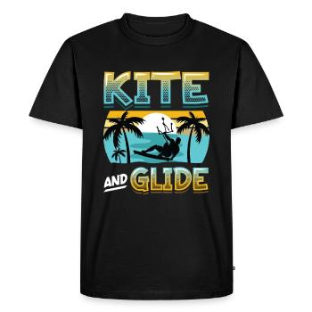 Kite Et Plan, Kitesurf - T-shirt Premium bio Homme - noir - Devant - Nico (187cm)