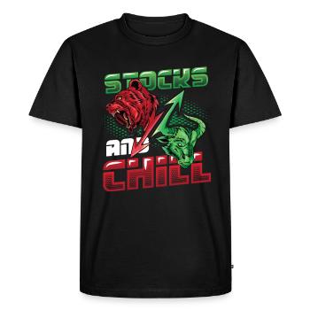 Actions et refroidir, acheter - T-shirt Premium bio Homme - noir - Devant - Nico (187cm)