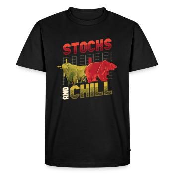 Actions et refroidir, acheter - T-shirt Premium bio Homme - noir - Devant - Nico (187cm)