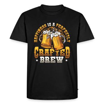 Brassage de la bière et bonheur du maître brasseur Dans la perfection - T-shirt Premium bio Homme - noir - Devant - Nico (187cm)
