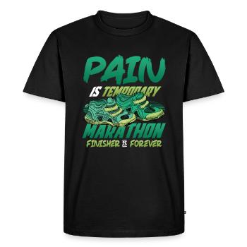 Marathon finisher, is forever marathon runner - Men's Premium Organic T-Shirt - black - Front - Nico (187cm)