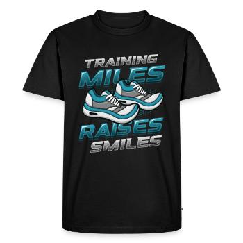 S’entraîner des kilomètres, faire sourire, courir un marathon - T-shirt Premium bio Homme - noir - Devant - Nico (187cm)