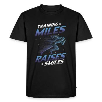 S’entraîner des kilomètres, faire sourire, courir un marathon - T-shirt Premium bio Homme - noir - Devant - Nico (187cm)