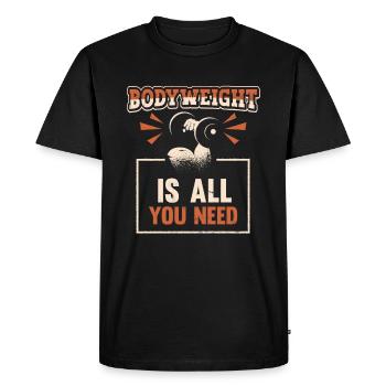 Le poids corporel est tout ce dont vous avez besoin - T-shirt Premium bio Homme - noir - Devant - Nico (187cm)