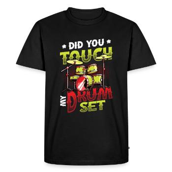 Batteur, as-tu touché mon kit de batterie - T-shirt Premium bio Homme - noir - Devant - Nico (187cm)