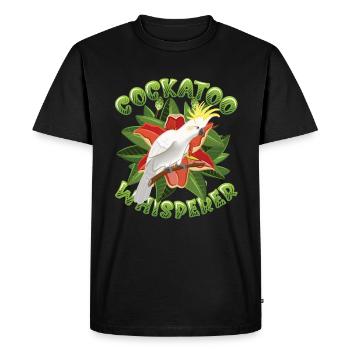 Cockatoo Whisperer, Cockatoo, Bird - Men's Premium Organic T-Shirt - black - Front - Nico (187cm)