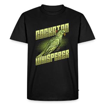 Cockatoo Whisperer, Cockatoo, Bird - Men's Premium Organic T-Shirt - black - Front - Nico (187cm)