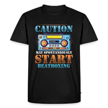 La prudence peut spontanément commencer le beatboxing - T-shirt Premium bio Homme - noir - Devant - Nico (187cm)
