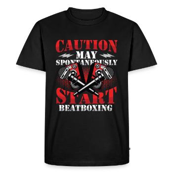 La prudence peut spontanément commencer le beatboxing - T-shirt Premium bio Homme - noir - Devant - Nico (187cm)