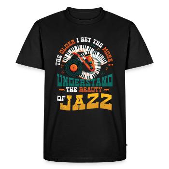 Plus je vieillis, plus je comprends - T-shirt Premium bio Homme - noir - Devant - Nico (187cm)