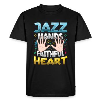 Mains de jazz, cœur fidèle, amateurs de jazz - T-shirt Premium bio Homme - noir - Devant - Nico (187cm)