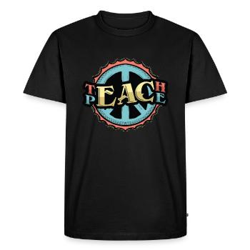 Enseigner la paix - T-shirt Premium bio Homme - noir - Devant - Nico (187cm)